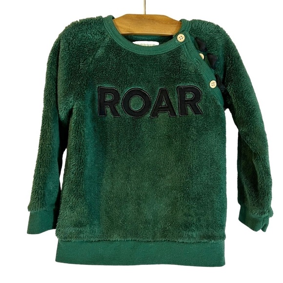 Pekkle Baby Boy's Green Fleece Sherpa Long Sleeve Pullover Sweater - Picture 1 of 5
